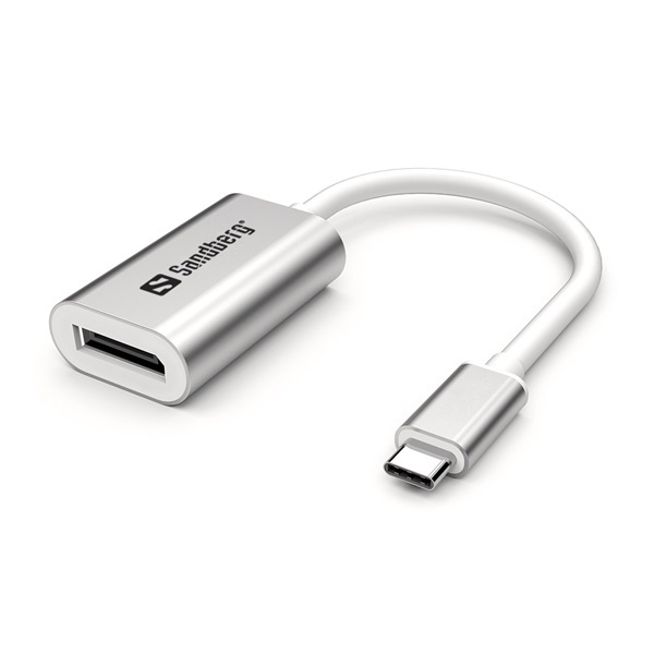 Kábel Átalakító - USB-C to DisplayPort Link (ezüst; USB-C bemenet - DisplayPort kimenet; Alumin