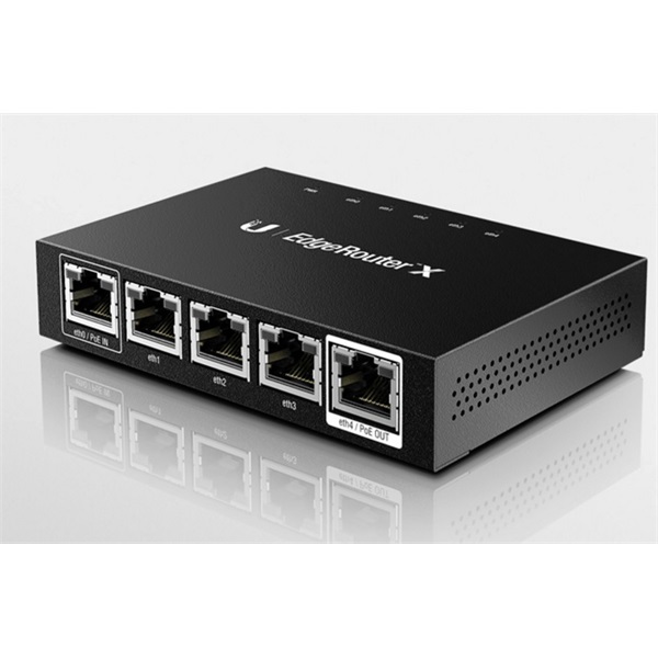 EdgeRouter ER-X, 5xGigabit Ethernet port, 12VDC/Passzív PoE